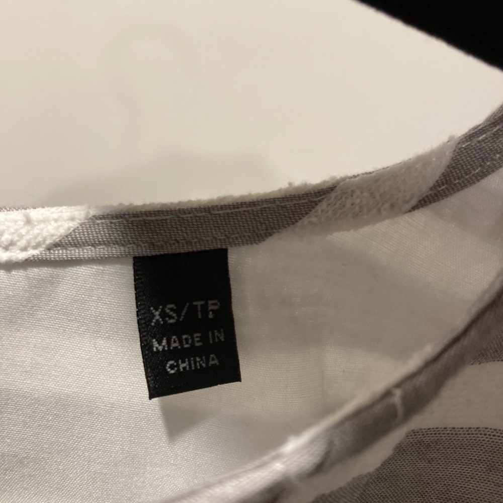 ATM Anthony Thomas Melillio Striped Grey Textured Shift Dress Cotton XS - Picture 5 of 7